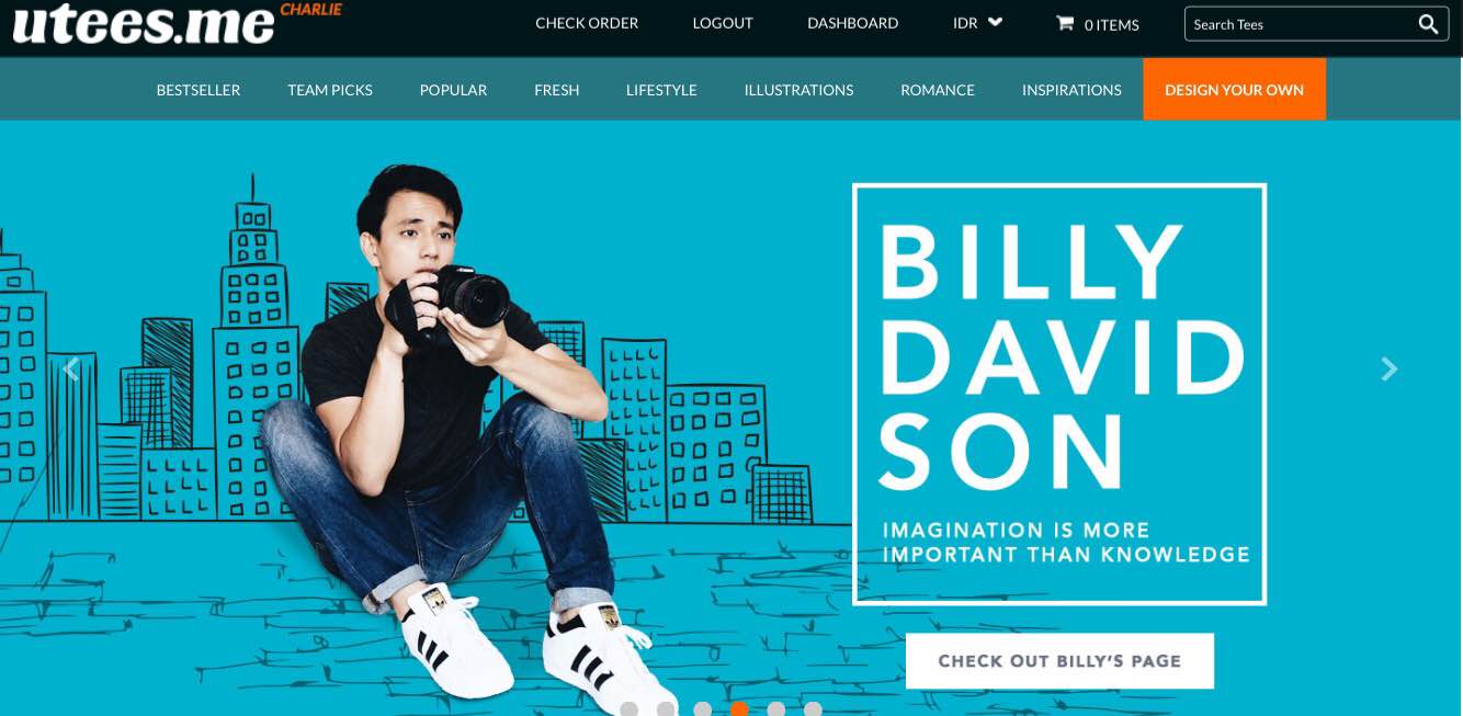 Billy Davidson page at utees.me